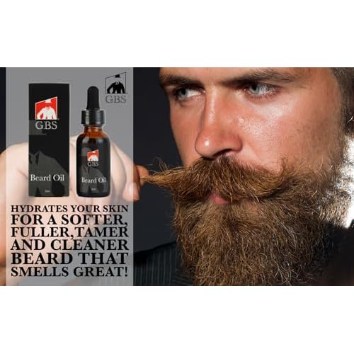 G.B.S Men's Grooming Set - Wood Beard Comb, Tortoise Beard and Mustache Comb 3 3/8in and 30ml Citrus Scented Beard Oil