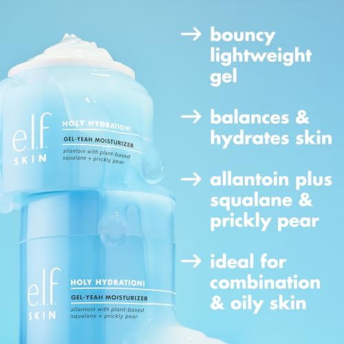 e.l.f. SKIN Holy Hydration! Gel-Yeah Moisturizer, Lightweight Moisturizer For Plump, Hydrated Skin, Infused With Squalane, Vegan & Cruelty-free