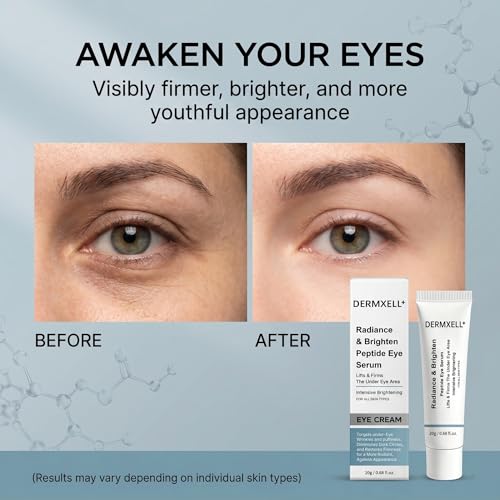 DERMXELL Lift & Brighten Peptide Eye Serum | Reduces Dark Circles & Wrinkles