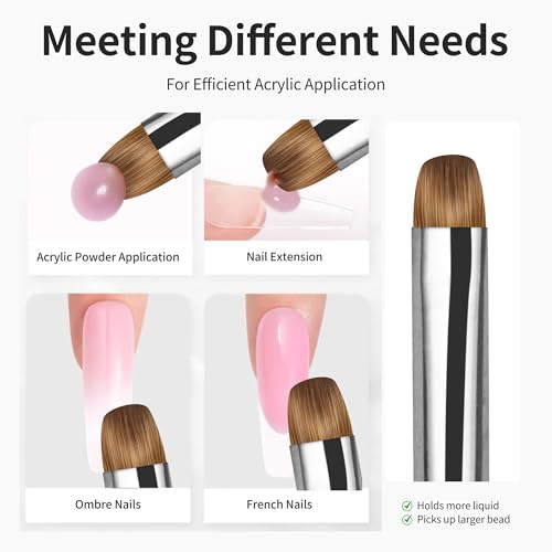 Varnishea Khaki-12# Kolinsky Nail Art Brush for Manicure Gel & Acrylic, 1.0 Count