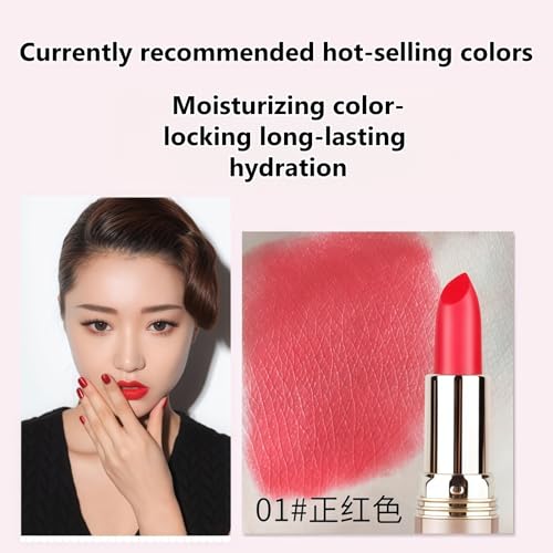 Alobon Long-Lasting Non-fading Lipstick Moisturizes and Fills the Body with a Deep Red Color That Remains Vibrant for a Long Time (02* Cherry Blossom Pink)