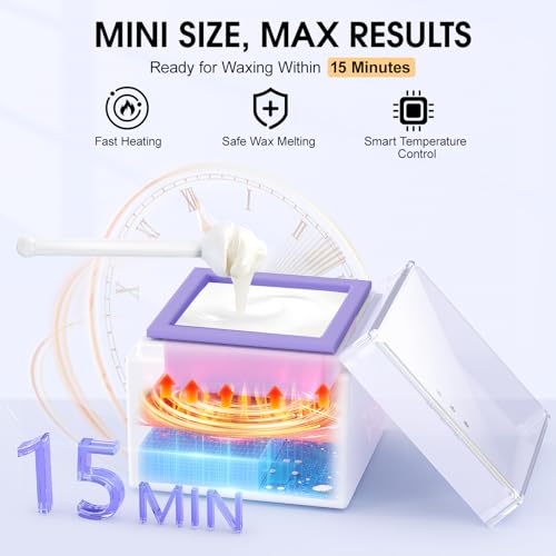 SUBAY Nose Wax Kit, Cordless Mini Wax Warmer for Ear Eyebrow Hair Removal, Waxing Kit for Women Men with 100g Beads, 6 Nose Sticks, 6 Applicators, Storage Bag, Rechargeable Machine for Face Waxing