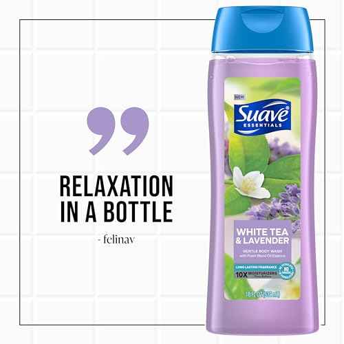 Suave Moisturizing Body Wash Women, White Tea and Lavender with Vitamin E and Aloe Extracts, No Parabens, No Phthalates, 18 Oz (Pack of 6)