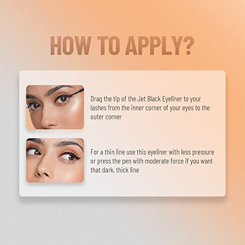 SWISS BEAUTY Waterproof And Long Wearing Bold Felt Tip Pen Glossy Eyeliner | Smudge Proof Eye Makeup | Quick Drying | Black, 1.2Ml