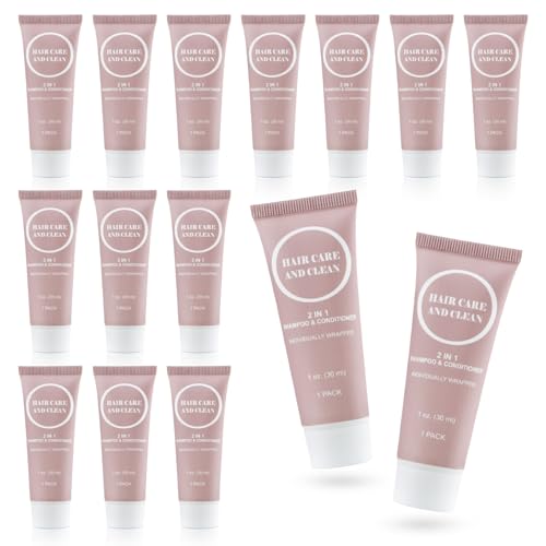 Travel Shampoo & Conditioner 2-in-1, 1 oz Tubes, Pack of 30