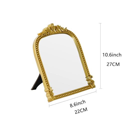 Gold Arched Vanity Mirror 10.6x8.6 Inch Makeup or Wall Décor