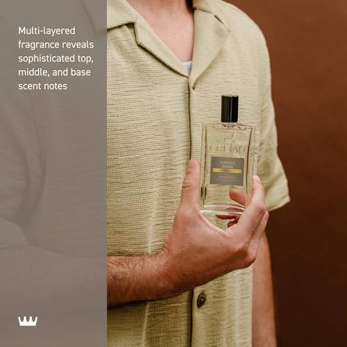 Cremo Vintage Suede Men's Cologne Spray - Long-Lasting Fragrance with White Moss & Amber - 3.4 Fl Oz