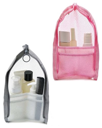 2 Pack EVA Mesh Toiletry Bags - Waterproof Travel Organizers