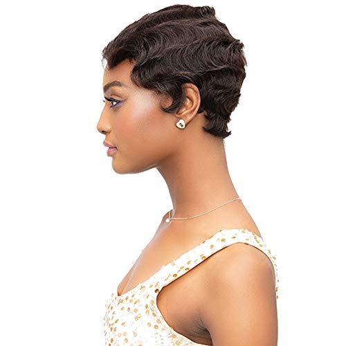 Janet Collection 100% Human Remy Wig Mommy Parting Off Black 1B