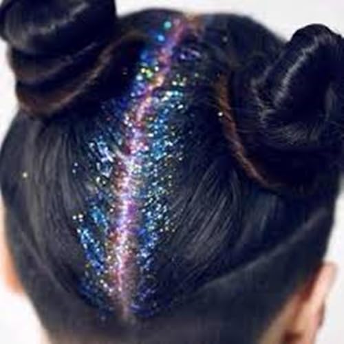 Go Ho Blue Glitter Spray for Body & Hair, Ultra-Fine Sparkle Powder, Festival Makeup, 10g