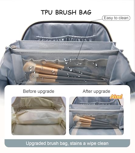 Travel Makeup Bag Set - 3 Pc Large Capacity Cosmetic Organizer