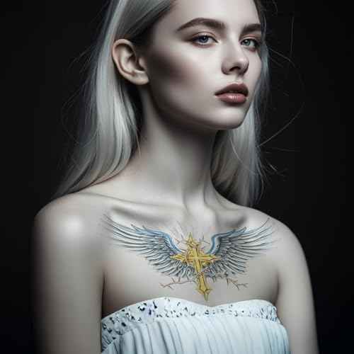 POSTA 6 Sheets Chest Large Temporary Tattoo for Women, Abdomen Waist Back Fake Tattoos for Adults, Realistic Moth Flowers Tattoo Stickers, Body Scar Cover Belly Tattoos