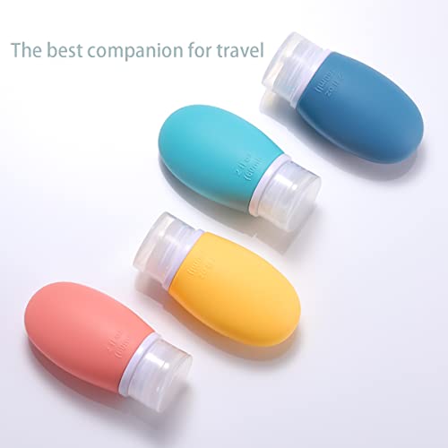 Leak Proof Silicone Travel Bottles 4 Pack 2oz TSA Approved