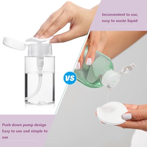 100ml Push Down Pump Dispenser Bottles, 2-Pack with Labels