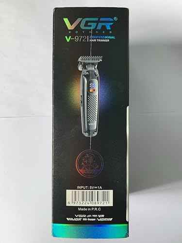 VGR 972 Professional Hair Trimmers, Precision Beard Trimmer for Men, Cord/Cordless and Rechargeable with LED Display