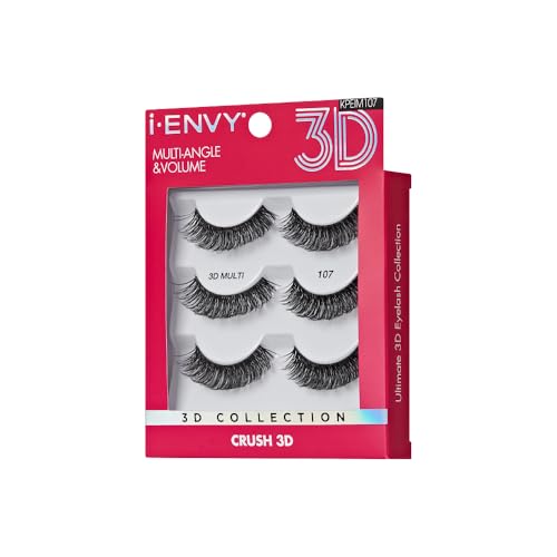 i-ENVY 3D False Lashes, 3 Pairs Fluffy Wispy Strip Eyelashes