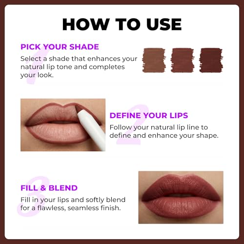 Lamel Gel Lip Liner Pencil 3-Pack – Waterproof 2-in-1
