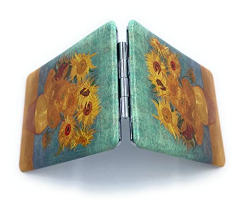 Compact Makeup Mirror with Van Gogh Sunflowers Design