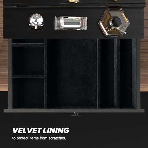 Cologne Organizer for Men 4-Tier Wood with Hidden Compartment
