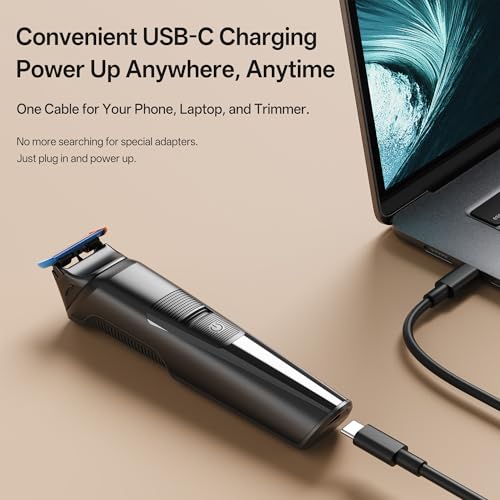 Beard & Body Trimmer for Men ? Painless Ball Shaver, Groin Trimmer for Pubic Hair, Body and Sensitive Skin ? USB-C Cordless Electric Razor with 2 Replacement Blades, 3 Guide Combs