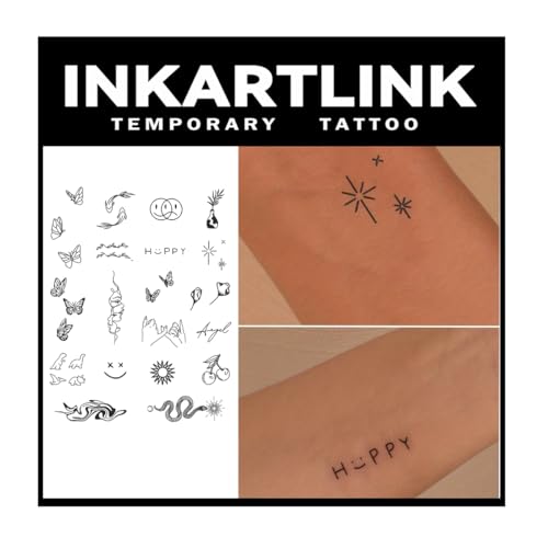 INKARTLINK Semi-Permanent Temporary Tattoos - 2 Sheets, Waterproof, 1-2 Weeks