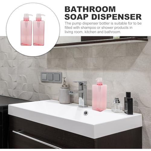 DOITOOL Four-Square Lotion Bottle with Pump Large Capacity Refillable Liquid Bottle Dispenser for Shampoo Body Wash Hand Soap Portable for Home and Hotel Use