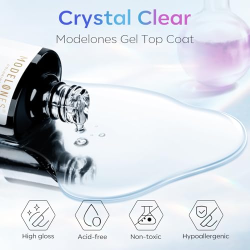 Modelones 15ml No Wipe Gel Top Coat - High Gloss Nail Polish