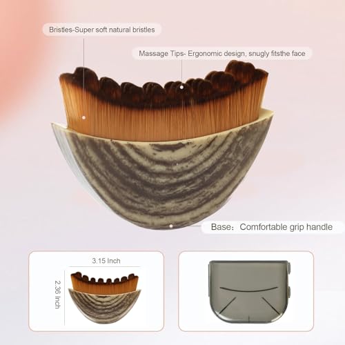 Lymphatic Contour Face Brush - Facial Sculpting & Anti-Puffiness Tool | Ultra Soft Dry Brush for Jawline Massage & Lymphatic Drainage | Ergonomic Design (10pc)