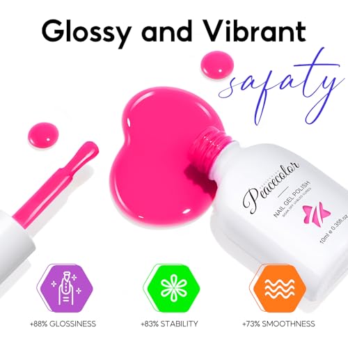 Neon Gel Nail Polish Set - 6 Vibrant Colors, Soak Off UV LED