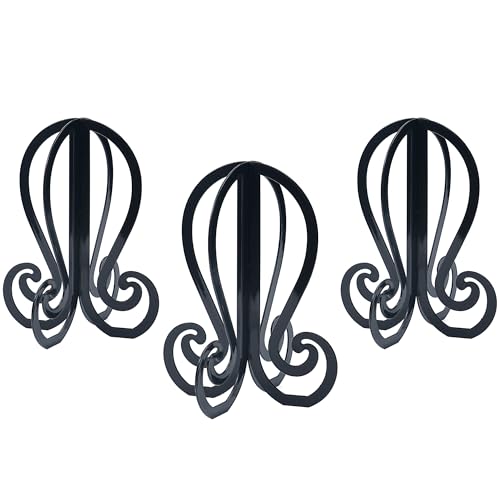 3-Piece Wig Stand Set - 11.61" Black Plastic Head Holders