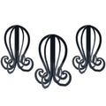 3-Piece Wig Stand Set - 11.61" Black Plastic Head Holders