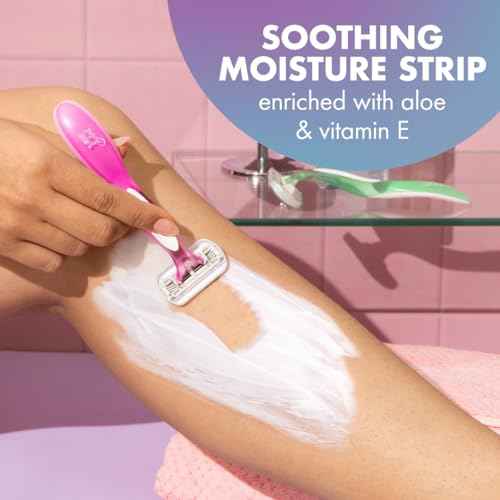 BIC Soleil 3 Sensitive Women's Disposable Razors, 3 Blades With Moisture Strip For a Silky Smooth Shave, 5 Piece Razor Set