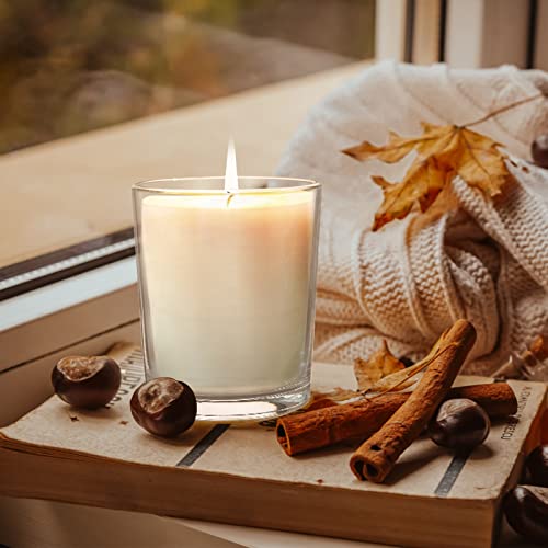 10 oz Clear Glass Candle Jars with Wood Lids, 15 Pc Set