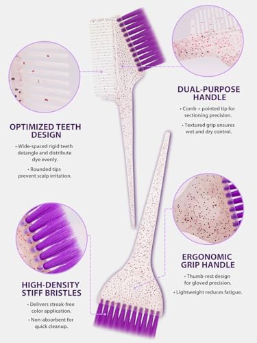 YOOVR 19pcs Hair Bleach Highlight Kit with Dye Brush and Frosting Caps