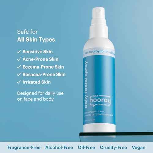 Hypochlorous Acid Daily Facial Spray for Sensitive Skin - HOCL Toner Helps Calm Redness, Acne and Breakouts. Supports Eczema-Prone and Acne-Prone Skin. 4 Fl Oz