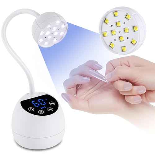 UV Nail Lamp,36W Cordless Gooseneck UV Light Gel x Flash Cure Lamp with 3 Timers and Auto Sensor for Gel Polish Nail Art(White)