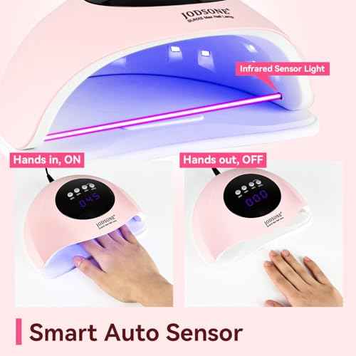 JODSONE Quick U V LED Nail Lamp with 4 Timer Settings Auto Sensor Nail Dryer Pink
