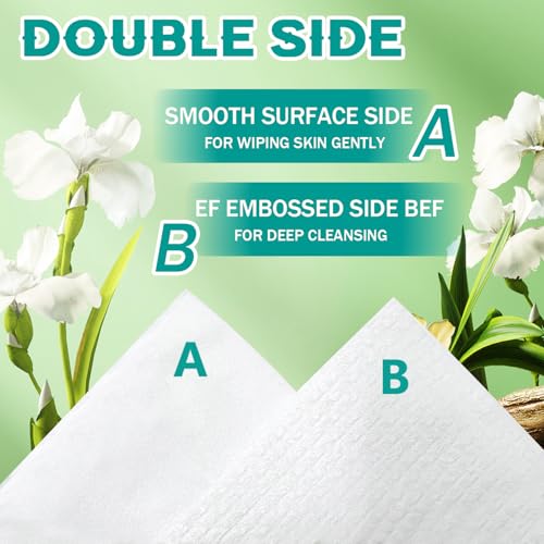 50-Count Clean Towels Disposable Face Towel Biodegradable Standard Size Dry Thick Soft Clean Facial Towels for Sensitive Skin, Makeup Removing, Cleansing, Nursing, Travel