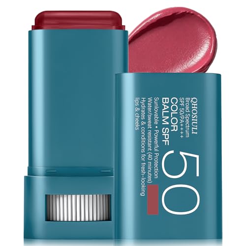 QHOSIULI SPF50 Color Balm - 3-in-1 Creamy Blush & Lip Tint