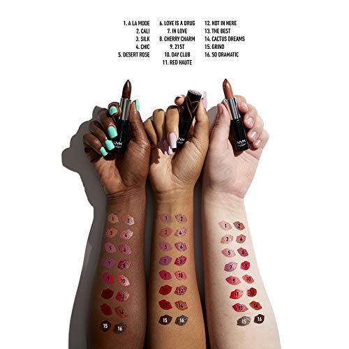 NYX PROFESSIONAL MAKEUP Shout Loud Satin Lipstick, Infused With Shea Butter - Cactus Dream (Spiced Terracotta)