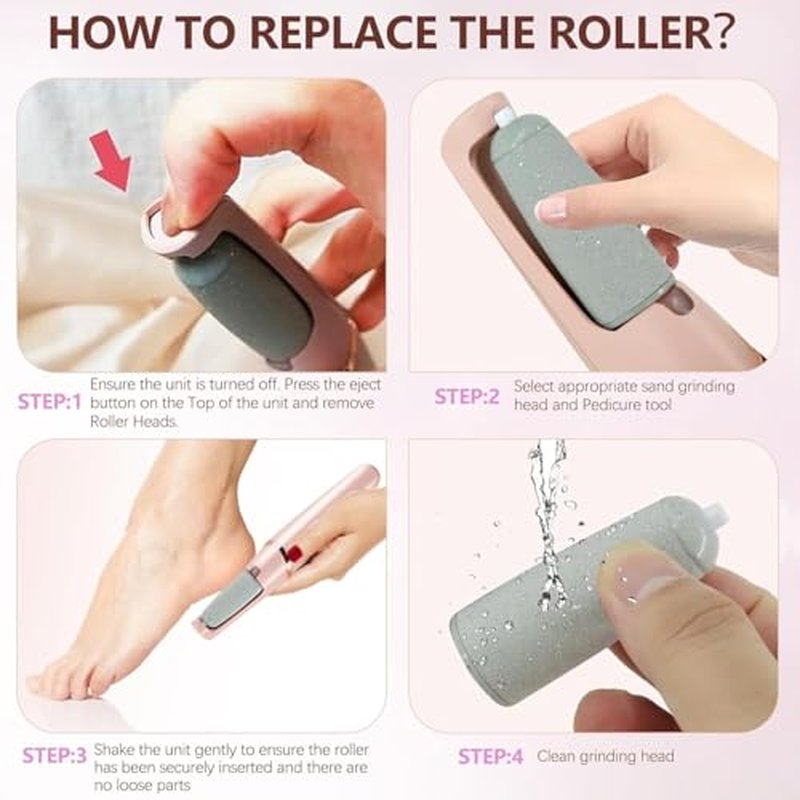 9 Pack Pedicure Roller Heads for Electric Foot Callus Remover