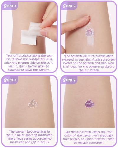 UV Detection Temporary Tattoos - 80 Count Sunscreen Reminder