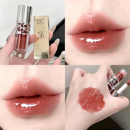 4Pcs Glitter Lip Gloss Set,High Shine Hydrating Long Lasting Non-Sticky Vegan Tinted Formula,Glossy Finish Glass Like Shine Lip Gloss for Women Girls