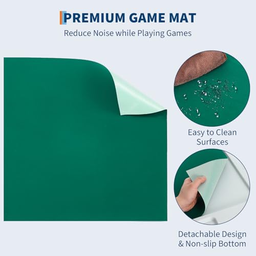 Mahjong Table 39.4" Folding 4-Player Card Desk with Cup Holders