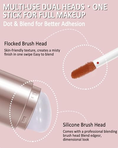 Cream Blush Stick with Silicone Brush – Matte Finish, Cheeks & Lips