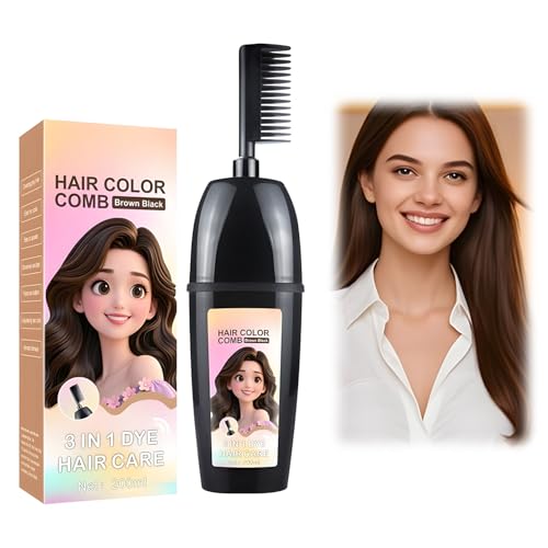 SEPSUMMER 3-in-1 Hair Color Comb - Brown Black Dye for Gray Coverage
