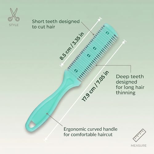 Portable Green Hair Trimmer Comb - Dual-Sided Razor for Frizz & Grooming