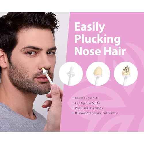 AZAM Hard Wax Beads,Hot Wax Beads,Hair Removal for Full Body4X100G Painless Hard Wax Beans with 10 large applicators 10 smaller ones, 10 nose sticks, Professional Wax Beads for Eyebrow, Bikini