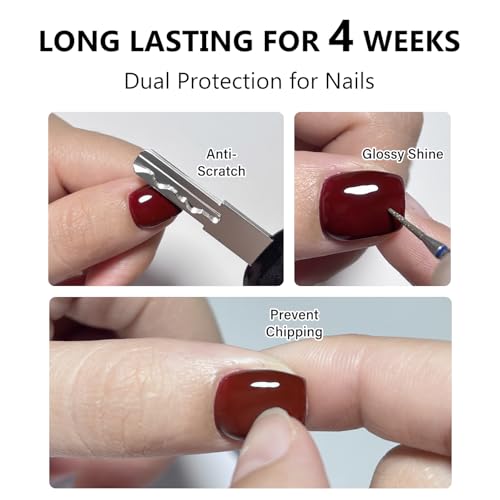 KODI JYJ Rubber Base Gel Polish & No Wipe Top Coat Set 12ml - Long-Lasting Manicure Kit