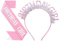 Birthday Tiara Headband & Sash Set for Women